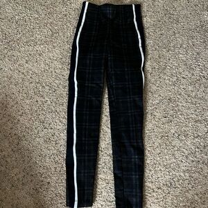 Zara Navy Plaid Trousers